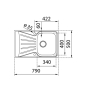 Teka StarBright 45 E-XP 1C 1E Lavabo sobre-encimera Rectangular Acero inoxidable