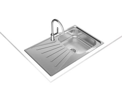 Teka STARBRIGHT 45 E-XP 1C 1E Lavabo sobre-encimera Rectangular Acero inoxidable