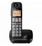 TELEFONO INALAMBRICO DECT PANASONIC IDENTIFICACION LLAMADAS 50 MEMORIAS BOTONES GRANDES COMPATIBLE AUDIFONOS NEGRO KX-TGE310SPB