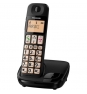TELEFONO INALAMBRICO DECT PANASONIC IDENTIFICACION LLAMADAS 50 MEMORIAS BOTONES GRANDES COMPATIBLE AUDIFONOS NEGRO KX-TGE310SPB