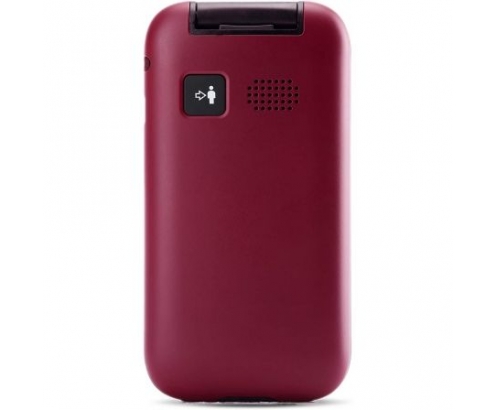 Telefono movil panasonic 2.4p boton sos agenda 300 contacto teclas retroiluminadas bluetooth rojo granate KX-TU400EXR