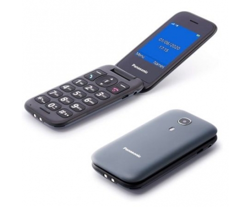 Telefono movil panasonic pantalla 2.4p boton sos agenda 300 ontactos teclas retroiluminadas bluetooth gris KX-TU400EXG