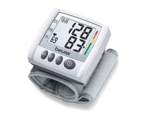 TENSIOMETRO DE MU͑ECA BEURER MEDICION RAPIDA AUTOMATICA DETECCION ARRITMIAS MEMORIA 3X60 MEDICIONES 2XAAA BLANCO BC-30 B