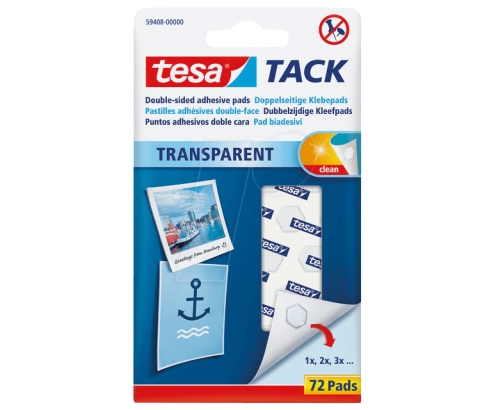 TESA 59408-00000 chincheta Transparente 72 pieza(s)