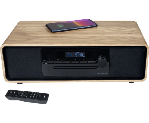 Thomson MIC300IBT sistema de audio para el hogar Microcadena de música para uso doméstico 10 W Negro, Madera
