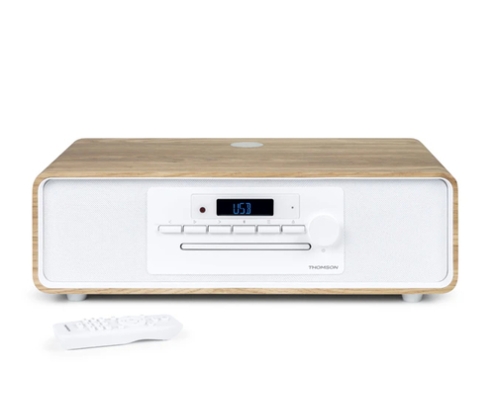 Thomson MIC301IBT sistema de audio para el hogar Microcadena de música para uso doméstico 10 W Blanco, Madera