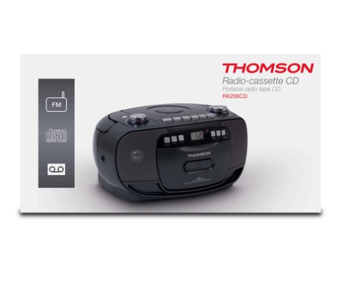 Thomson RK200CD sistema estéreo portátil Analógica 2,4 W AM, FM Negro Reproducción MP3