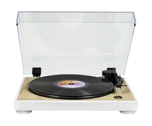 Thomson TT300 Tocadiscos de tracción por correa Blanco, Madera