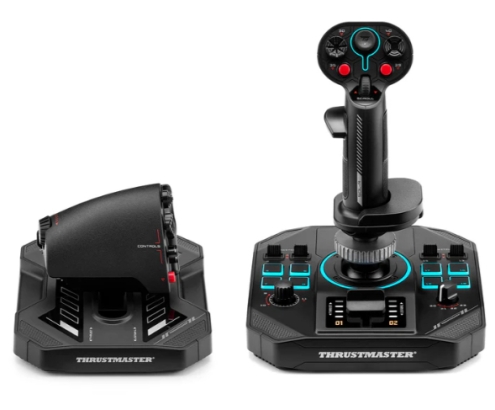 Thrustmaster Sol-R 4 HOTAS Negro USB Joystick/Palanca de control lateral + cuadrante de aceleración Analógico/Digital PC