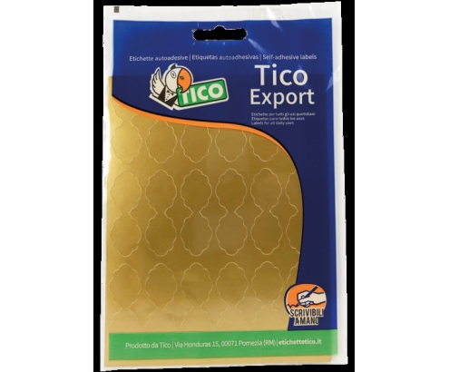 Tico E-GL-4818 etiqueta autoadhesiva Ovalado Oro 180 pieza(s)