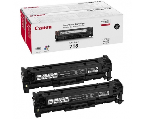 TONER CANON CRG 718BK NEGRO PACK 2 UD. 2662B005