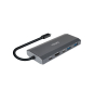 TooQ Caja externa para SSD M.2 NGFF/NVMe + HUB USB 3.2 Gen2 con 1xUSB-C/PD + 2xUSB-A + USB-C + HDMI, Gris
