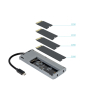 TooQ Caja externa para SSD M.2 NGFF/NVMe + HUB USB 3.2 Gen2 con 1xUSB-C/PD + 2xUSB-A + USB-C + HDMI, Gris