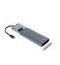 TooQ Caja externa para SSD M.2 NGFF/NVMe + HUB USB 3.2 Gen2 con 1xUSB-C/PD + 2xUSB-A + USB-C + HDMI, Gris