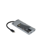 TooQ Caja externa para SSD M.2 NGFF/NVMe + HUB USB 3.2 Gen2 con 1xUSB-C/PD + 2xUSB-A + USB-C + HDMI, Gris