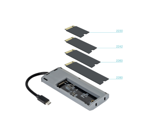 TooQ Caja externa para SSD M.2 NGFF/NVMe + HUB USB 3.2 Gen2 con 1xUSB-C/PD + 2xUSB-A + USB-C + HDMI, Gris