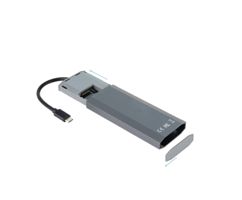 TooQ Caja externa para SSD M.2 NGFF/NVMe + HUB USB 3.2 Gen2 con 1xUSB-C/PD + 2xUSB-A + USB-C + HDMI, Gris
