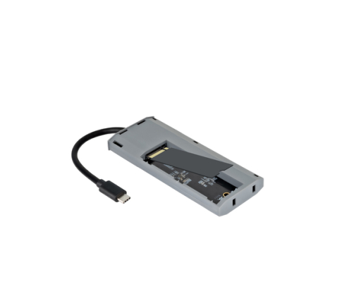TooQ Caja externa para SSD M.2 NGFF/NVMe + HUB USB 3.2 Gen2 con 1xUSB-C/PD + 2xUSB-A + USB-C + HDMI, Gris