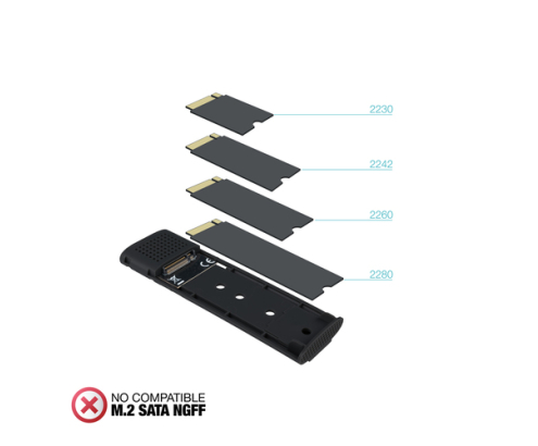 TooQ Caja Externa para SSD M.2 NVMe PICe, Negra