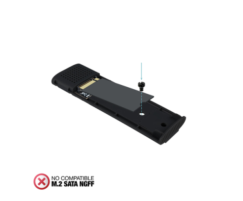 TooQ Caja Externa para SSD M.2 NVMe PICe, Negra