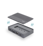 TooQ Caja externa para SSD M.2 NVMe/SATA + HUB USB-C 3.2 Gen2 con 2x USB-A 3.1 + 1x USB-A 2.0 + USB-C 3.2 Gen2 + HDMI 2.0 + RJ45 + SD/TF + AUDIO + USB