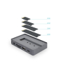 TooQ Caja externa para SSD M.2 NVMe/SATA + HUB USB-C 3.2 Gen2 con 2x USB-A 3.1 + 1x USB-A 2.0 + USB-C 3.2 Gen2 + HDMI 2.0 + RJ45 + SD/TF + AUDIO + USB