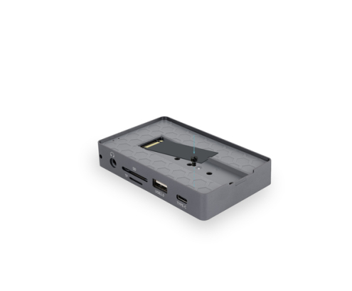 TooQ Caja externa para SSD M.2 NVMe/SATA + HUB USB-C 3.2 Gen2 con 2x USB-A 3.1 + 1x USB-A 2.0 + USB-C 3.2 Gen2 + HDMI 2.0 + RJ45 + SD/TF + AUDIO + USB