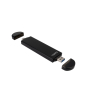 TooQ Caja Externa USB-C/M + USB-A/M para SSD M.2 NGFF/NVMe, Negra