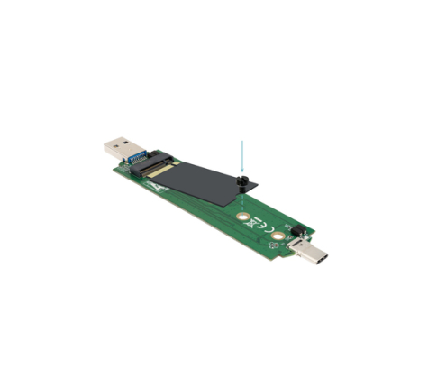 TooQ Caja Externa USB-C/M + USB-A/M para SSD M.2 NGFF/NVMe, Negra