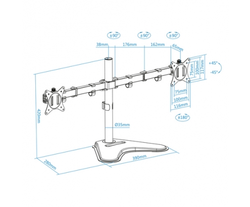 TooQ DB1702TN-B soporte para monitor 81,3 cm (32