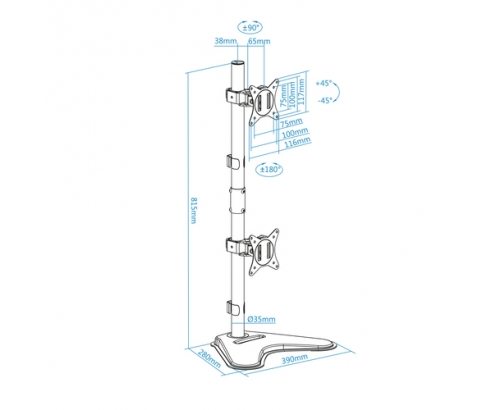 TooQ DB1703TNV-B soporte para monitor 81,3 cm (32