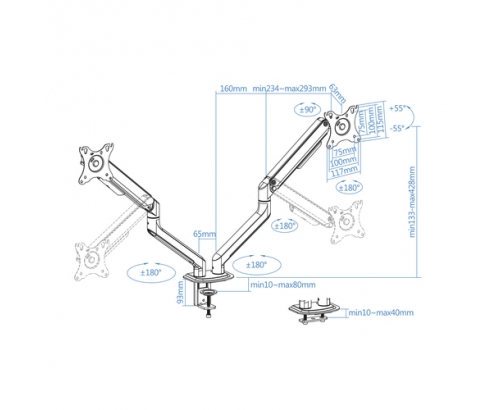 TooQ DB4132TNR-W soporte para monitor 81,3 cm (32