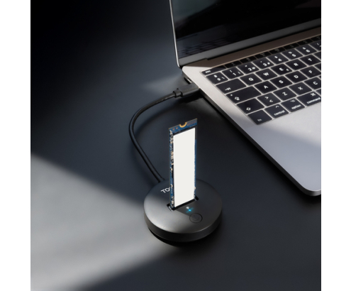 TooQ Docking Station USB-C 3.2 Gen 2x1 para SSD M.2 NVMe PICe, Negra