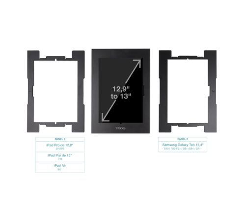 TooQ Marco Antirrobo para Tablets de 12,4” a 13”, Negro