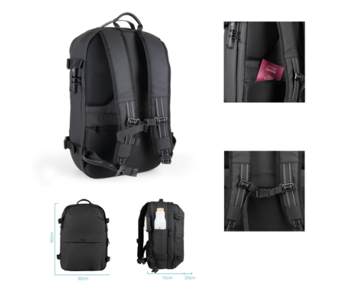 TooQ Mochila de viaje con sistema de compresión al vacío y bomba de aire