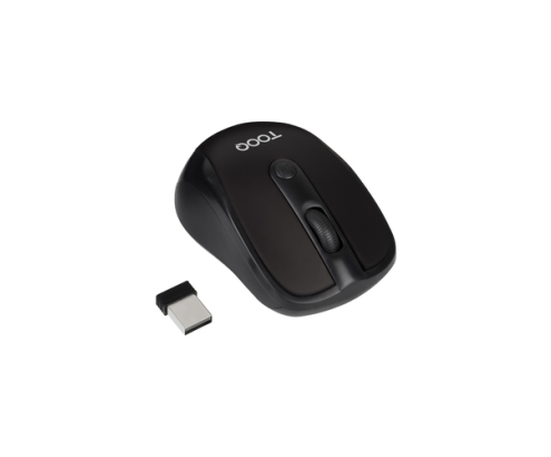 TooQ Ratón inalámbrico, 1600 DPI, 4 botones, Negro