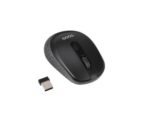 TooQ Ratón inalámbrico, 1600 DPI, 4 Botones, Negro