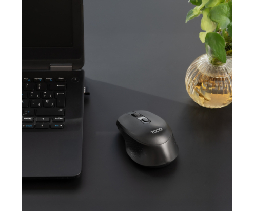 TooQ Ratón inalámbrico, 1600 DPI, 4 Botones, Negro