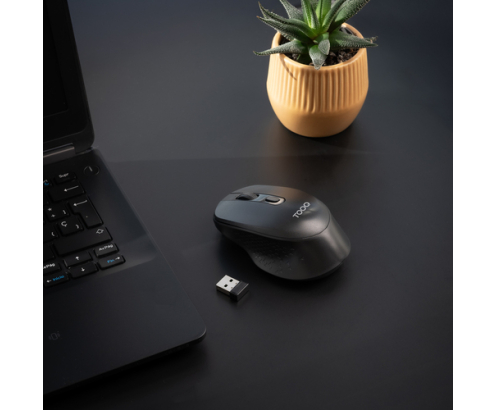 TooQ Ratón inalámbrico, 1600 DPI, 4 Botones, Negro