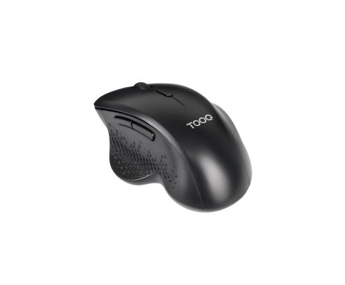 TooQ Ratón Inalámbrico Ergonómico 1600 DPI, 6 botones, Negro