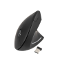 TooQ Ratón Inalámbrico Ergonómico Vertical 3200 DPI, 6 botones, Negro
