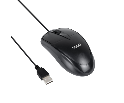 TooQ Ratón óptico con cable USB, 1000 DPI