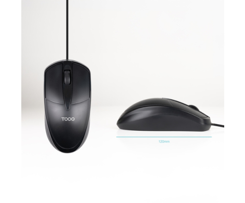 TooQ Ratón óptico con cable USB, 1000 DPI