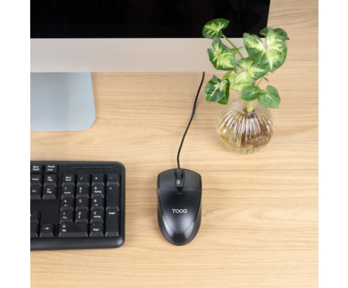 TooQ Ratón óptico con cable USB, 1000 DPI