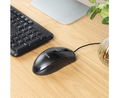TooQ Ratón óptico con cable USB, 1000 DPI