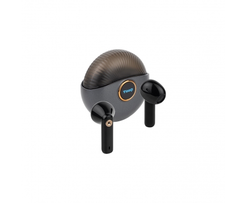 TooQ Snail Auriculares Inalámbricos + Micrófono Bluetooth con Estuche de Carga, Gris/Negros