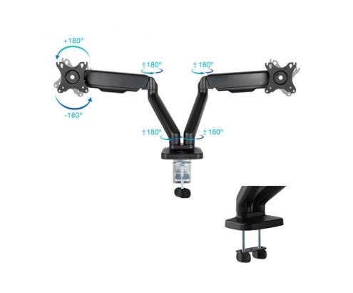 TooQ Soporte de Mesa para 2 Pantallas 17