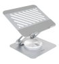 TooQ Soporte de Sobremesa con rotación 360° y ajustable para dispositivos de hasta 13”, Color Plata