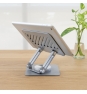 TooQ Soporte de Sobremesa con rotación 360° y ajustable para dispositivos de hasta 13”, Color Plata