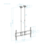 TooQ Soporte de Techo Extensible con doble mástil para Pantallas 60”-120